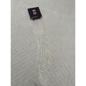 C-Luxe by Claire’s Sterling Solver Plated Pearl Necklace White